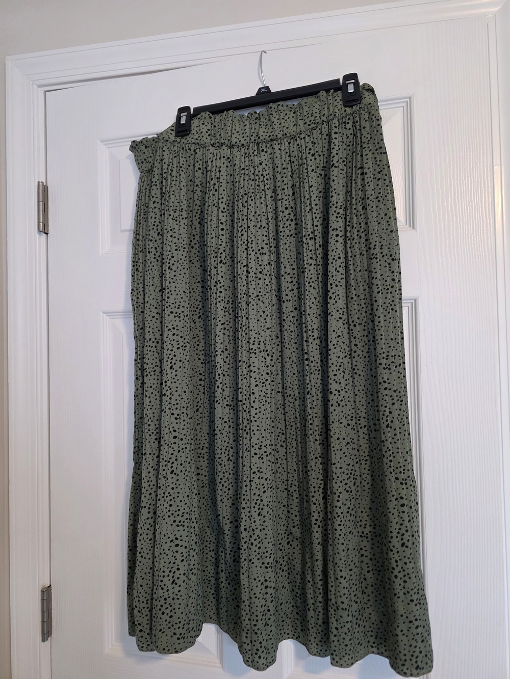 Olive Green Printed Midi Skirt - Unbranded